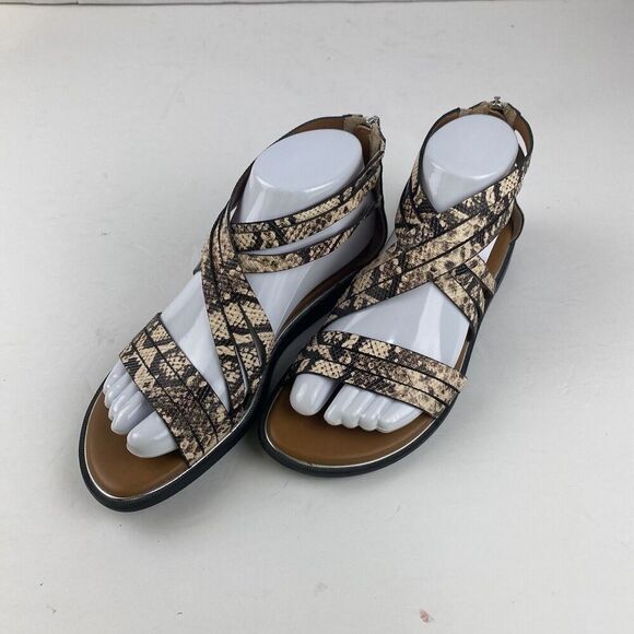 Franco Sarto Gaetana Flat Gladiator Sandals, Natural, 6.5 US / 36.5 EU / Women’s - Picture 1 of 16